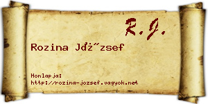 Rozina József névjegykártya